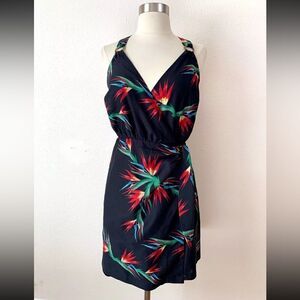 Rails wrap mini dress navy blue floral size small
